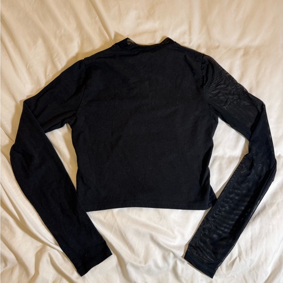 Social Tourist Black mesh long sleeve top size Small - Picture 3 of 3
